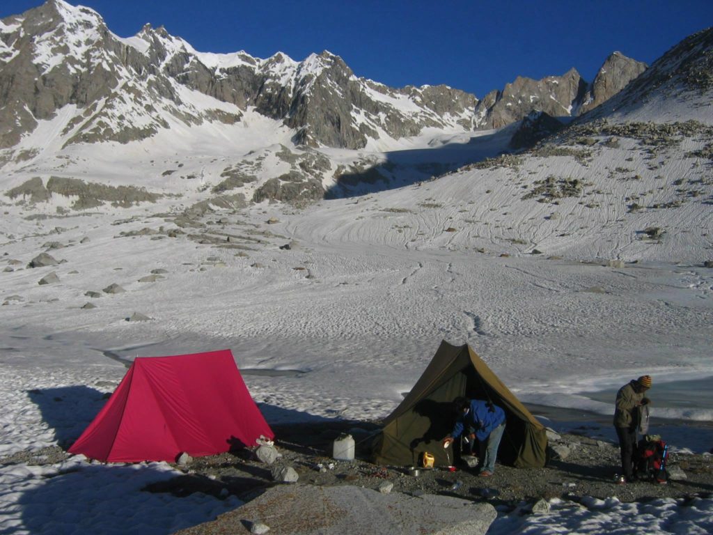 Camps on basecamp glacier