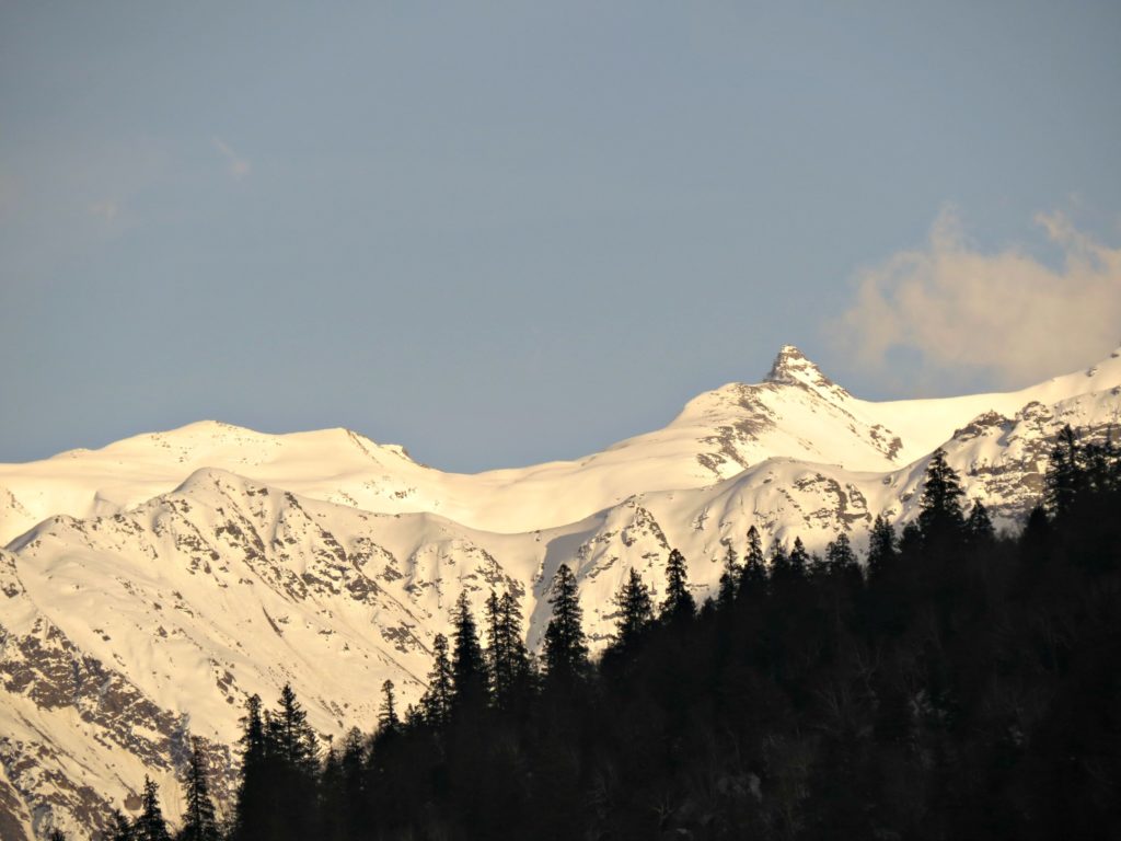 Snowy mountain tops of Baspa valley Kinnaur 