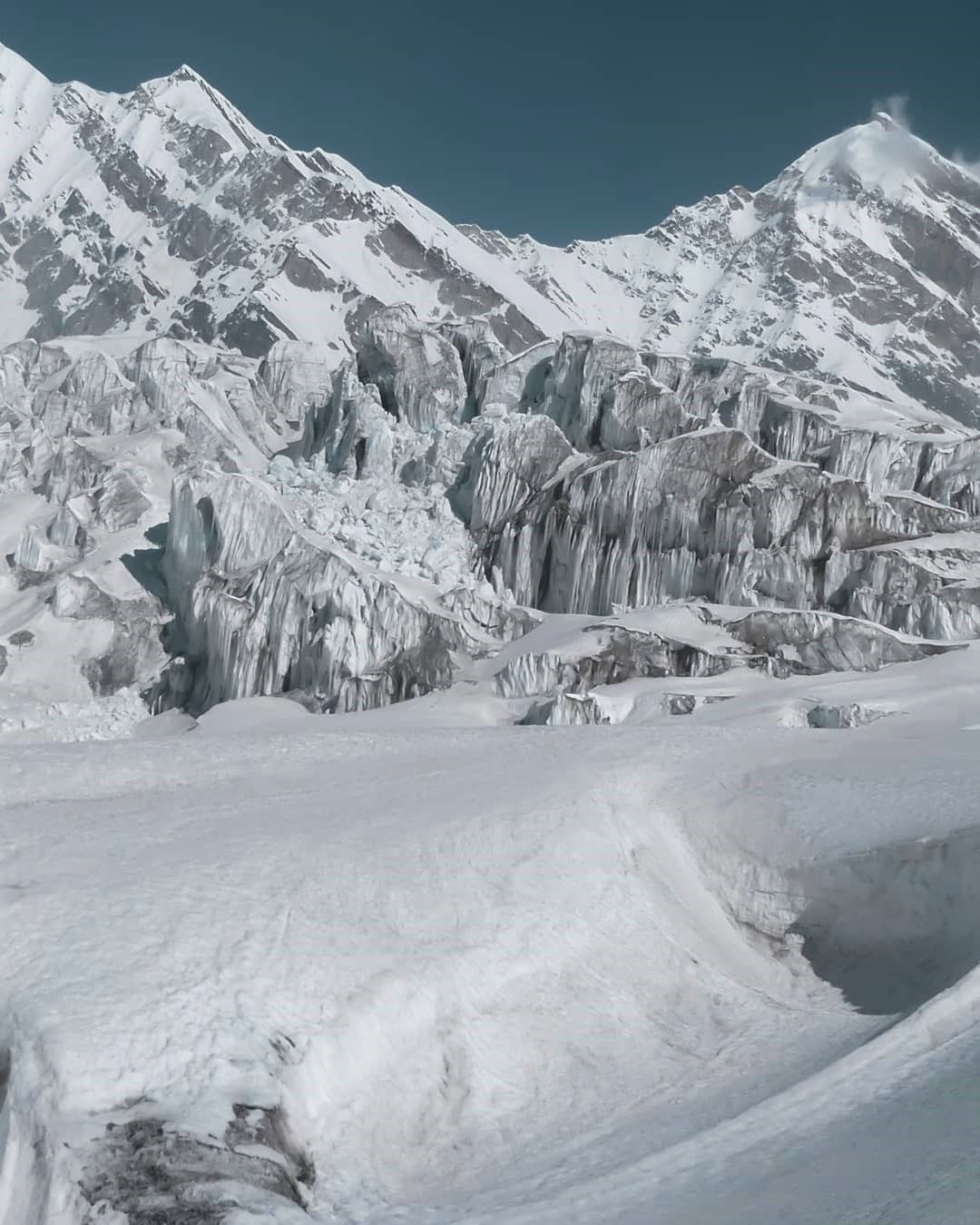 Crevasses in Khatling glacier